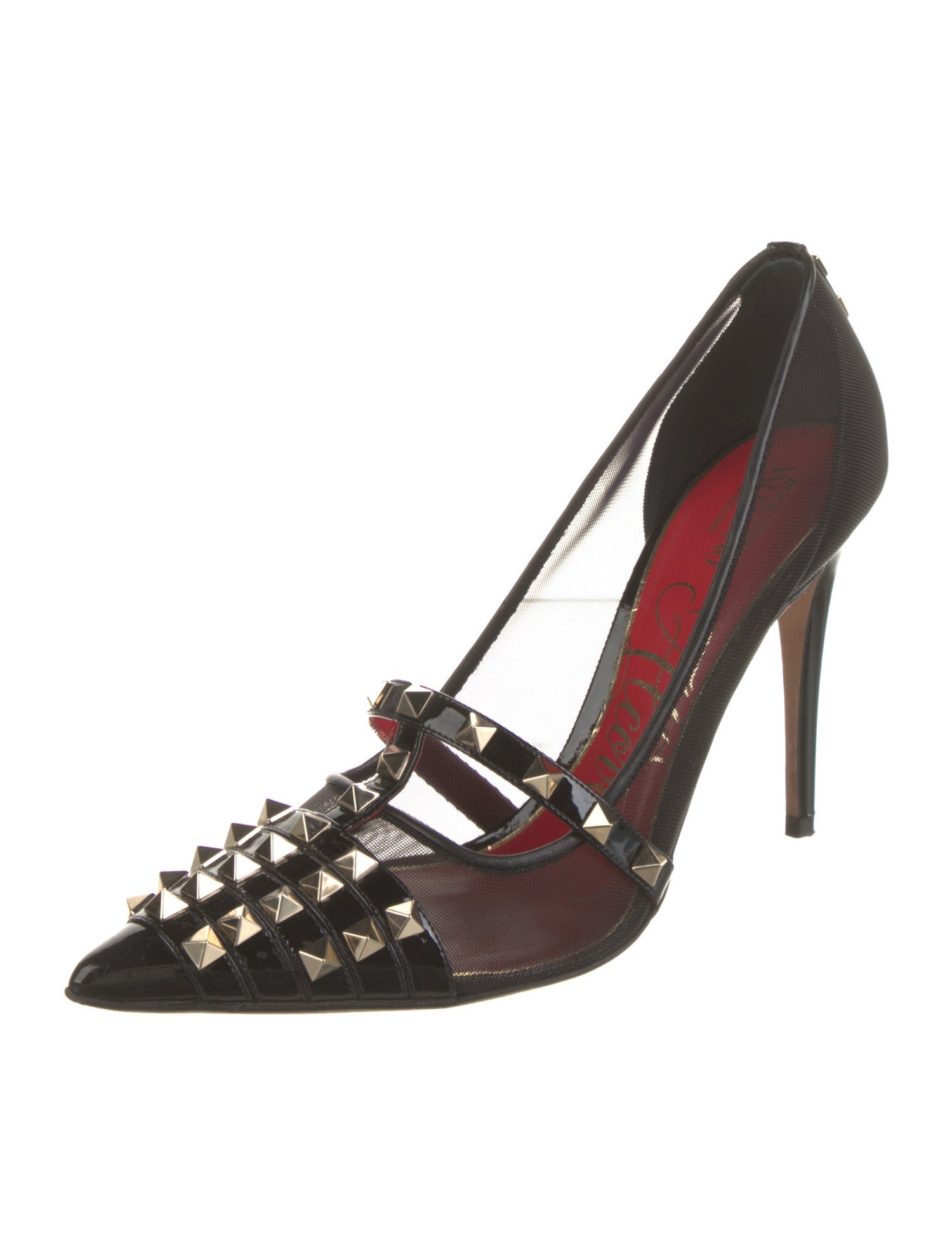 Valentino Rockstud Accents Mesh Pumps