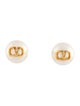 Valentino Faux Pearl Vlogo Signature Stud Earrings