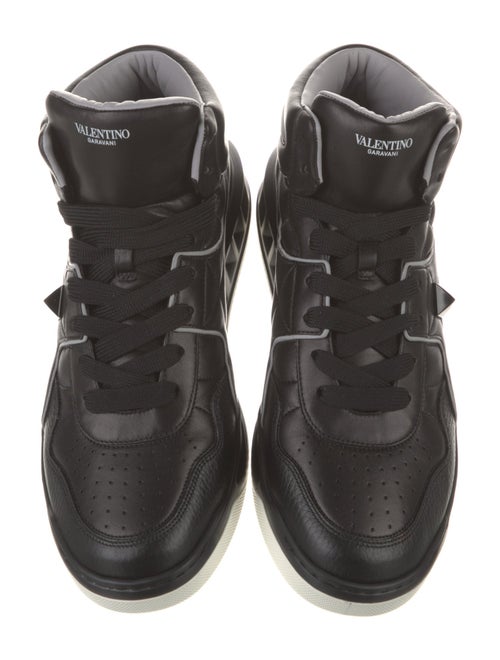 Valentino Rockstud Accents Leather Sneakers