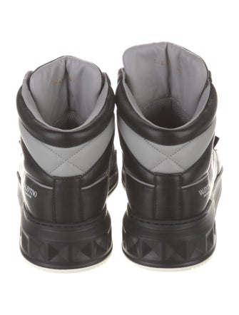 Valentino Rockstud Accents Leather Sneakers