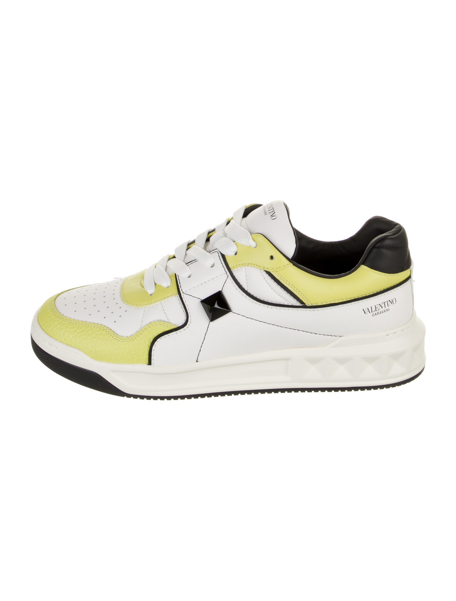 Valentino Rockstud Accents Leather Chunky Sneakers