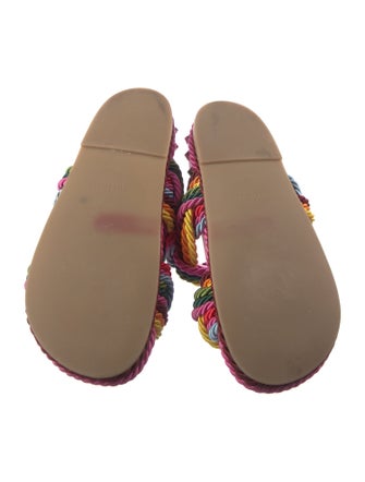 Valentino Rockstud Accents Colorblock Pattern Slides