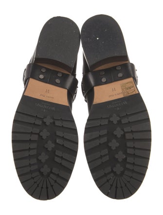 Valentino Leather Studded Accents Moto Boots