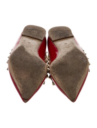 Valentino Rockstud Accents Patent Leather Flats