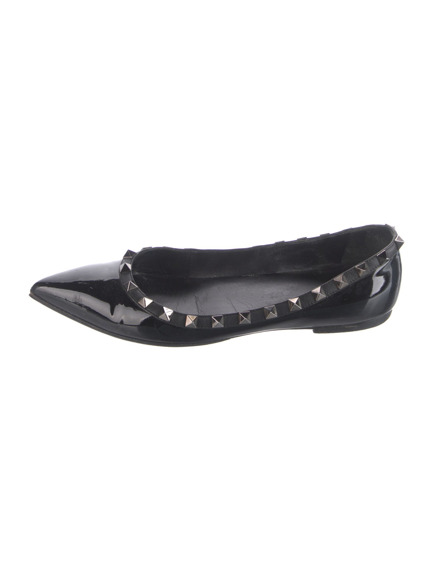 Valentino Rockstud Accents Patent Leather Flats