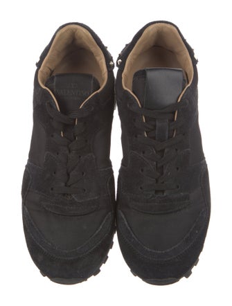 Valentino Rockstud Accents Suede Athletic Sneakers