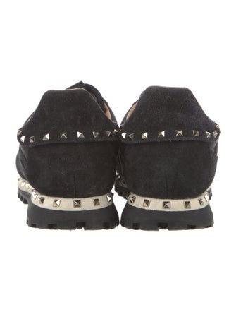 Valentino Rockstud Accents Suede Athletic Sneakers