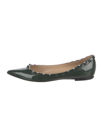 Valentino Rockstud Accents Patent Leather Ballet Flats