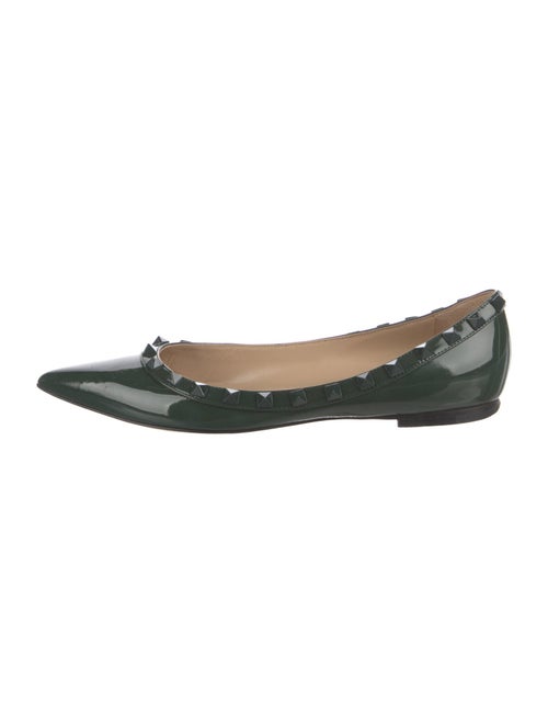 Valentino Rockstud Accents Patent Leather Ballet Flats