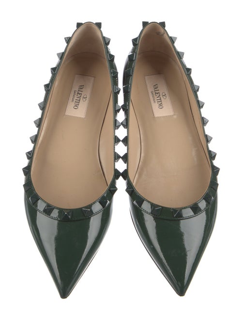 Valentino Rockstud Accents Patent Leather Ballet Flats