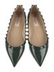 Valentino Rockstud Accents Patent Leather Ballet Flats