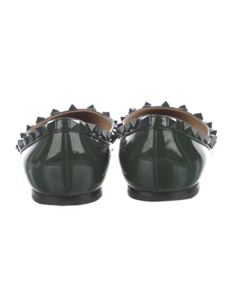Valentino Rockstud Accents Patent Leather Ballet Flats