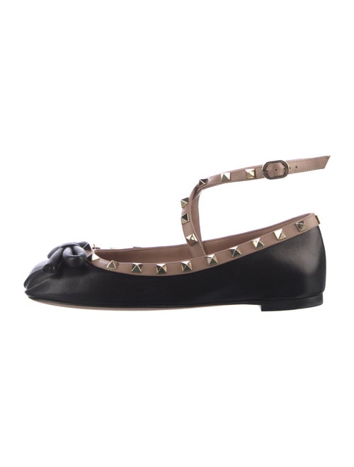 Valentino Rockstud Accents Leather Ballet Flats