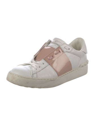 Valentino Rockstud Accents Leather Sneakers