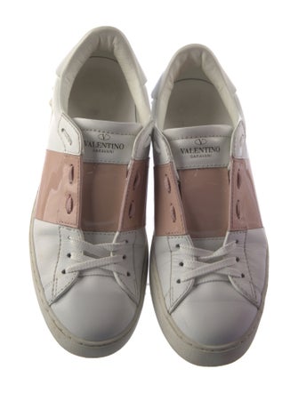 Valentino Rockstud Accents Leather Sneakers