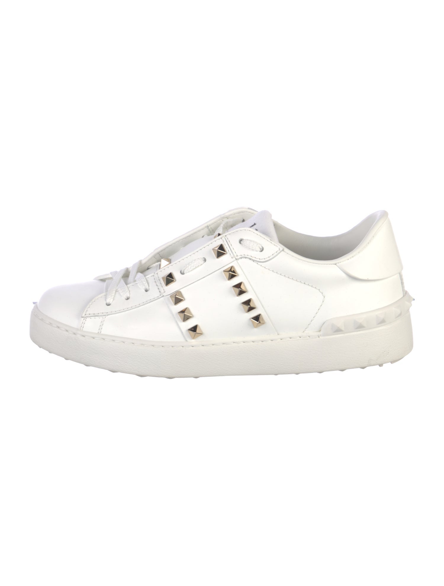 Valentino Rockstud Accents Leather Sneakers
