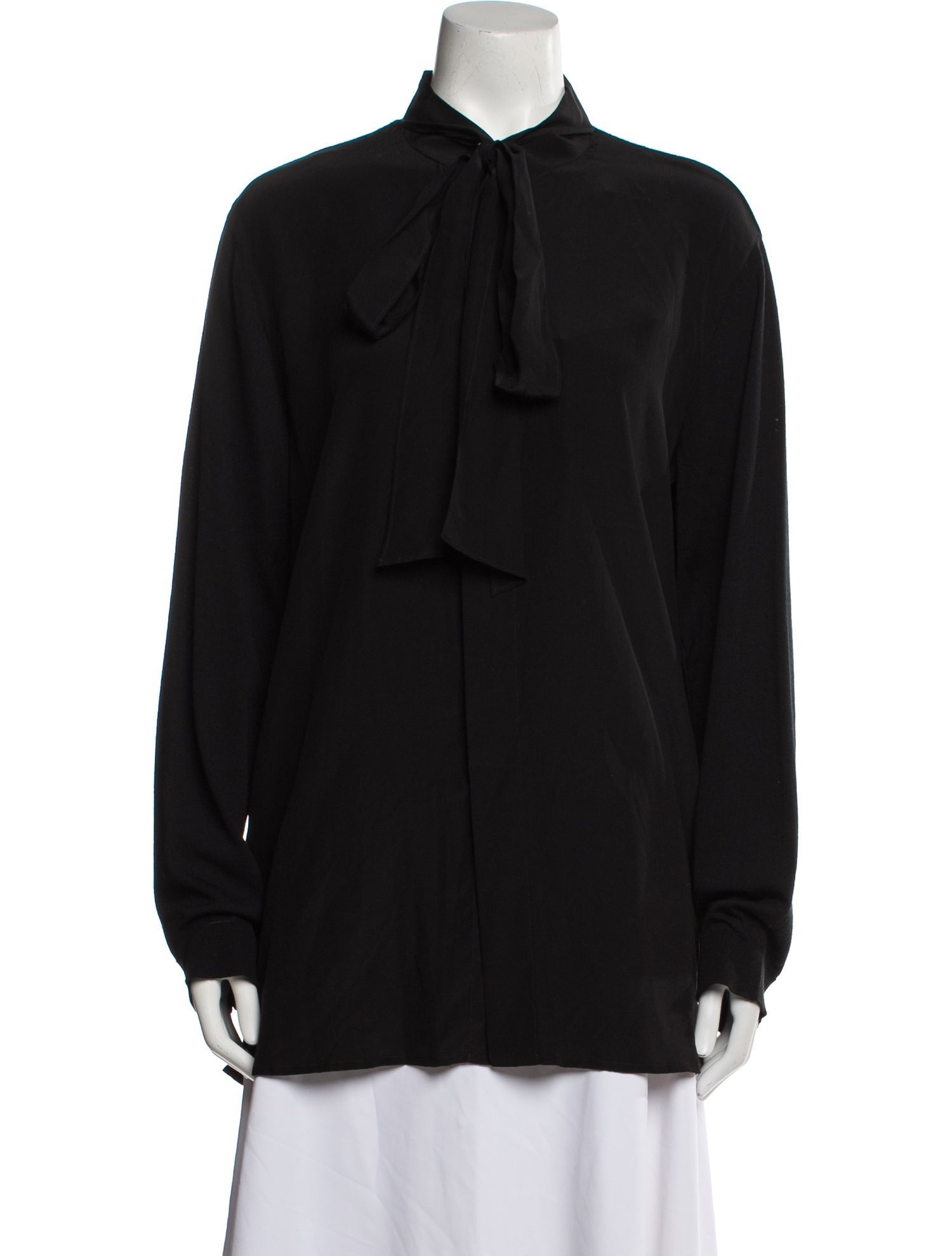 Valentino Virgin Wool Mock Neck Blouse