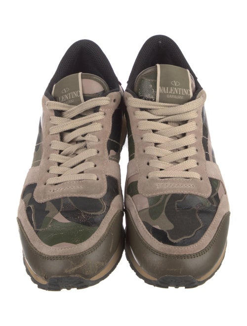 Valentino Rockstud Accents Leather Sneakers
