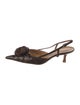 Valentino Leather Fur Trim Slingback Pumps