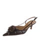 Valentino Leather Fur Trim Slingback Pumps