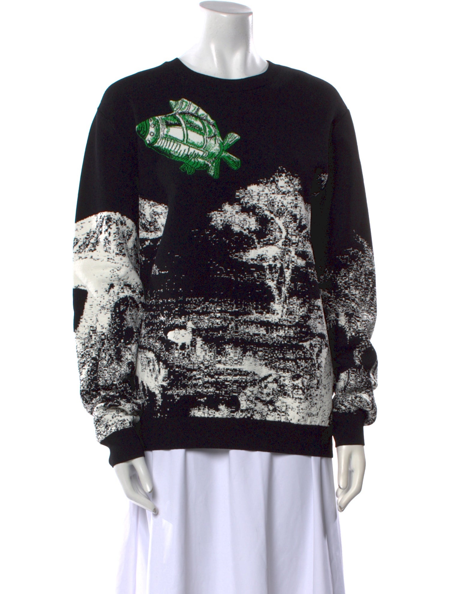 Valentino Printed Crew Neck Sweater
