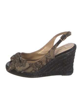 Valentino Lace Bow Accents Espadrilles