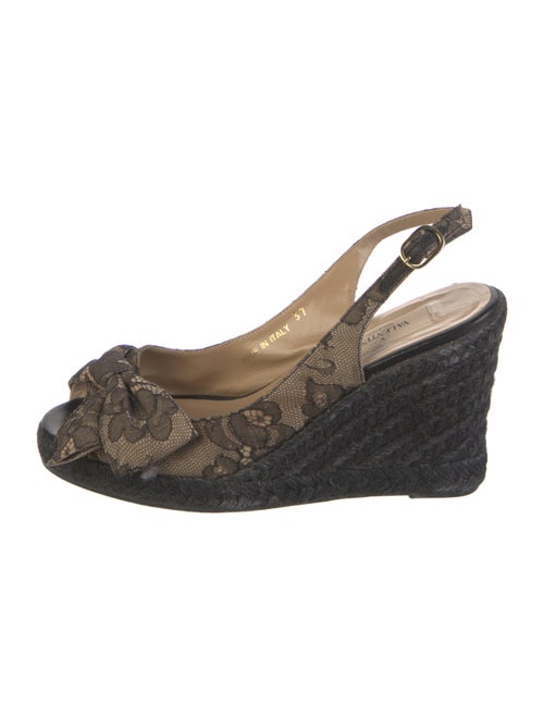 Valentino Lace Bow Accents Espadrilles