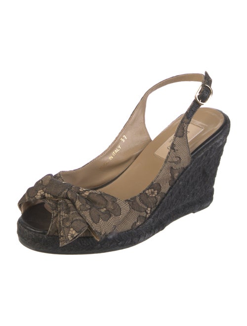 Valentino Lace Bow Accents Espadrilles