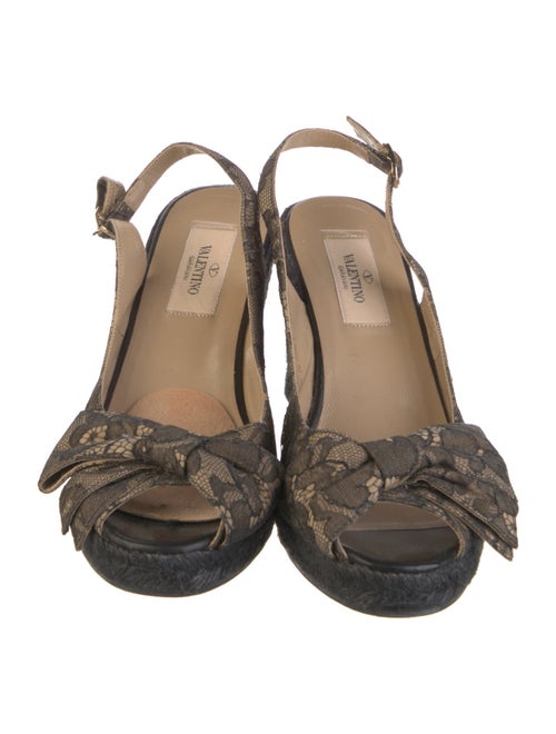 Valentino Lace Bow Accents Espadrilles