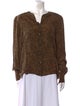 Valentino Animal Print V-Neck Blouse