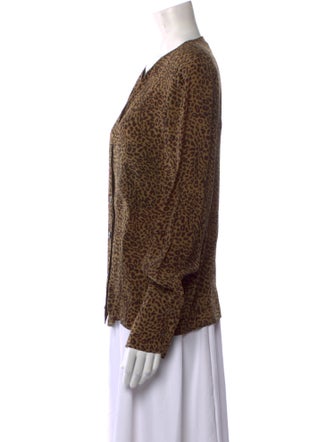 Valentino Animal Print V-Neck Blouse