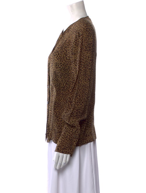 Valentino Animal Print V-Neck Blouse