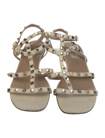 Valentino Rockstud Accents Leather Gladiator Sandals