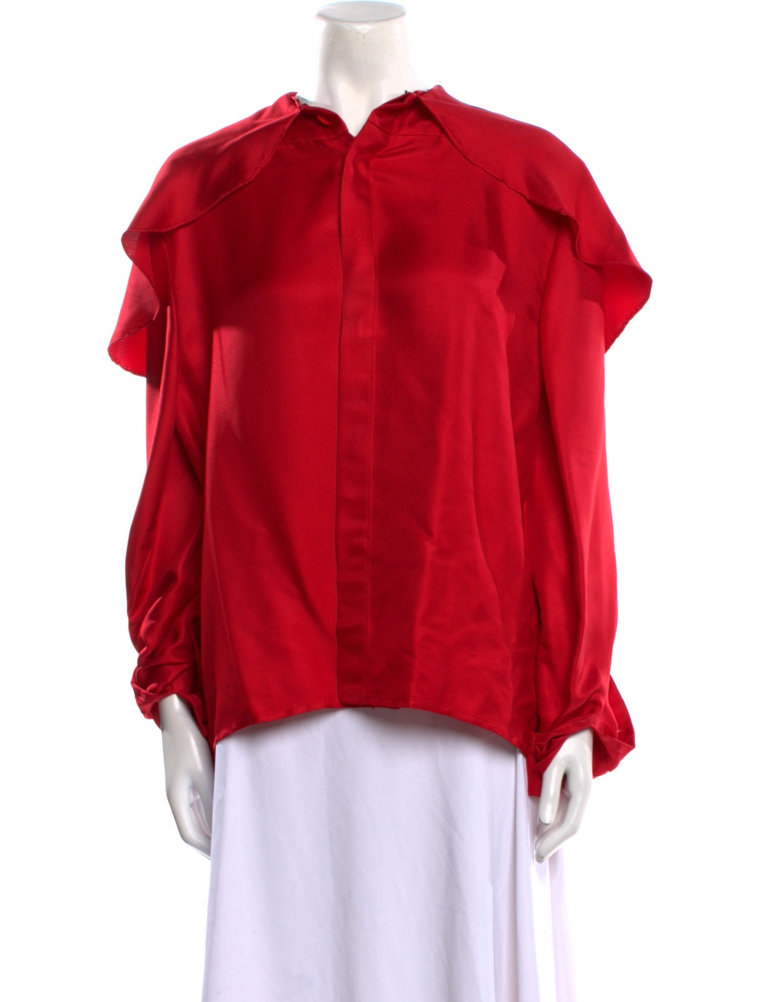 Valentino Satin Long Sleeve Blouse