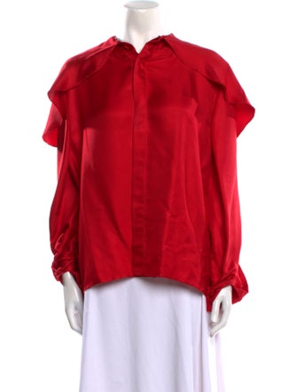 Valentino Satin Long Sleeve Blouse