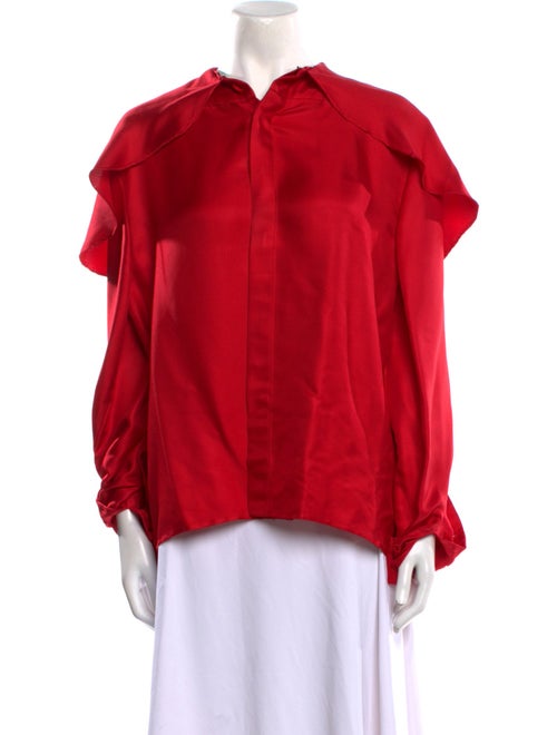 Valentino Satin Long Sleeve Blouse