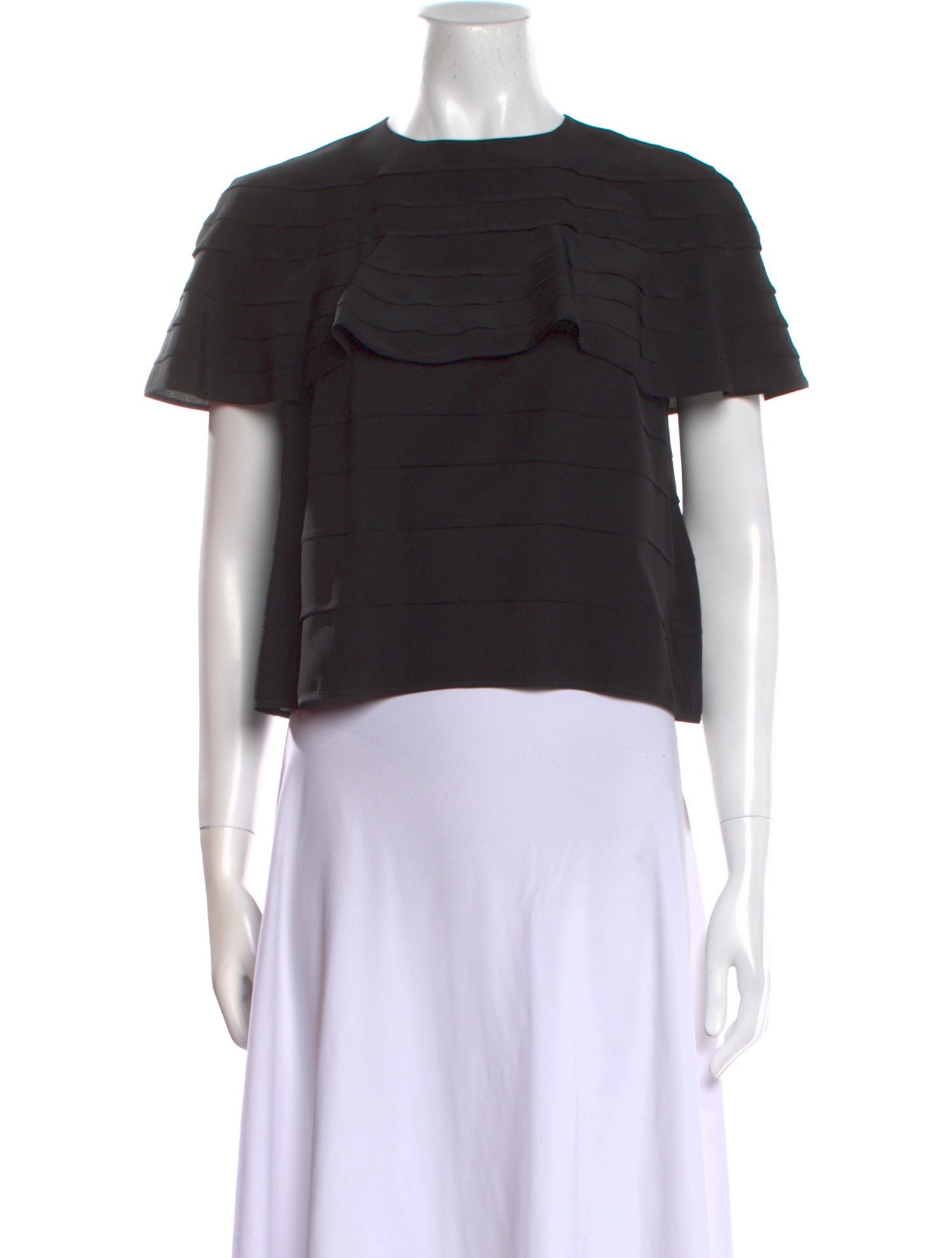 Valentino Silk Crew Neck Crop Top