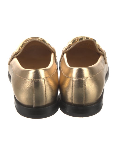 Valentino Leather Chain-Link Accents Loafers