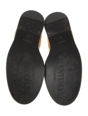 Valentino Leather Chain-Link Accents Loafers