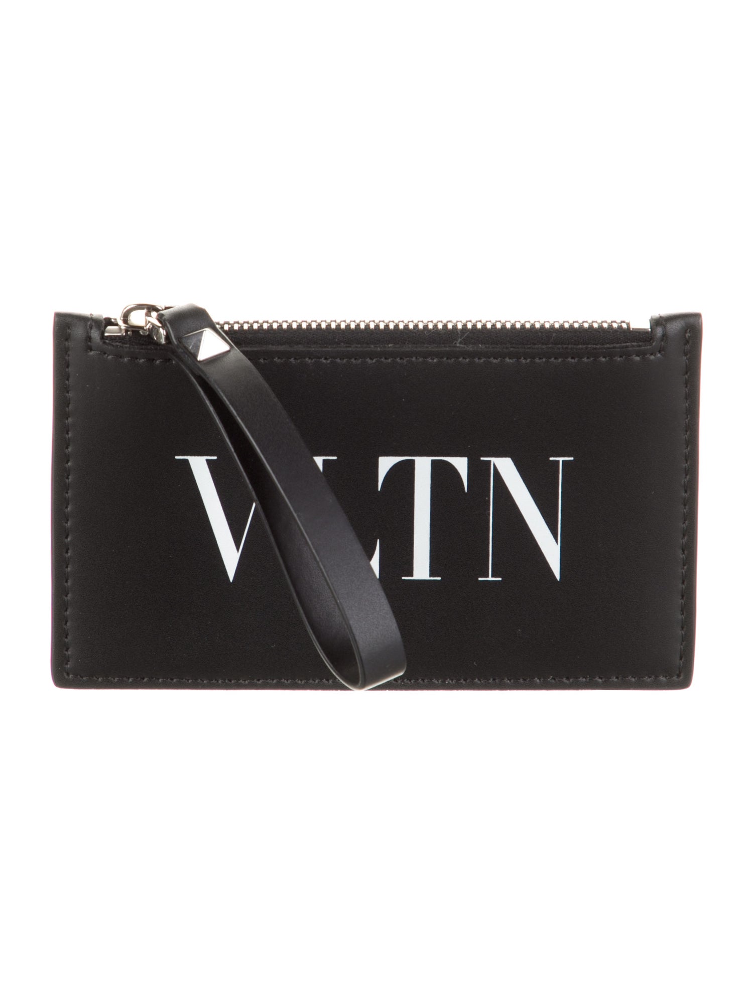 Valentino Leather Graphic Print Wristlet