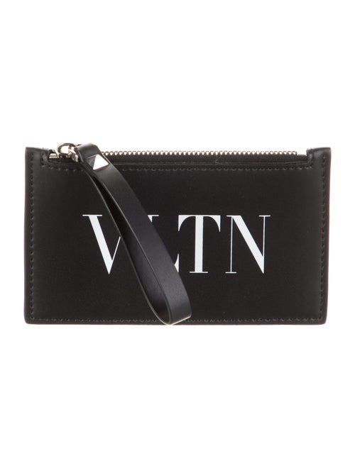 Valentino Leather Graphic Print Wristlet