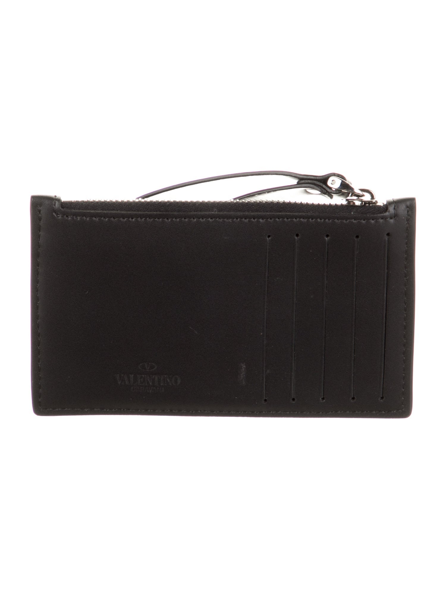 Valentino Leather Graphic Print Wristlet