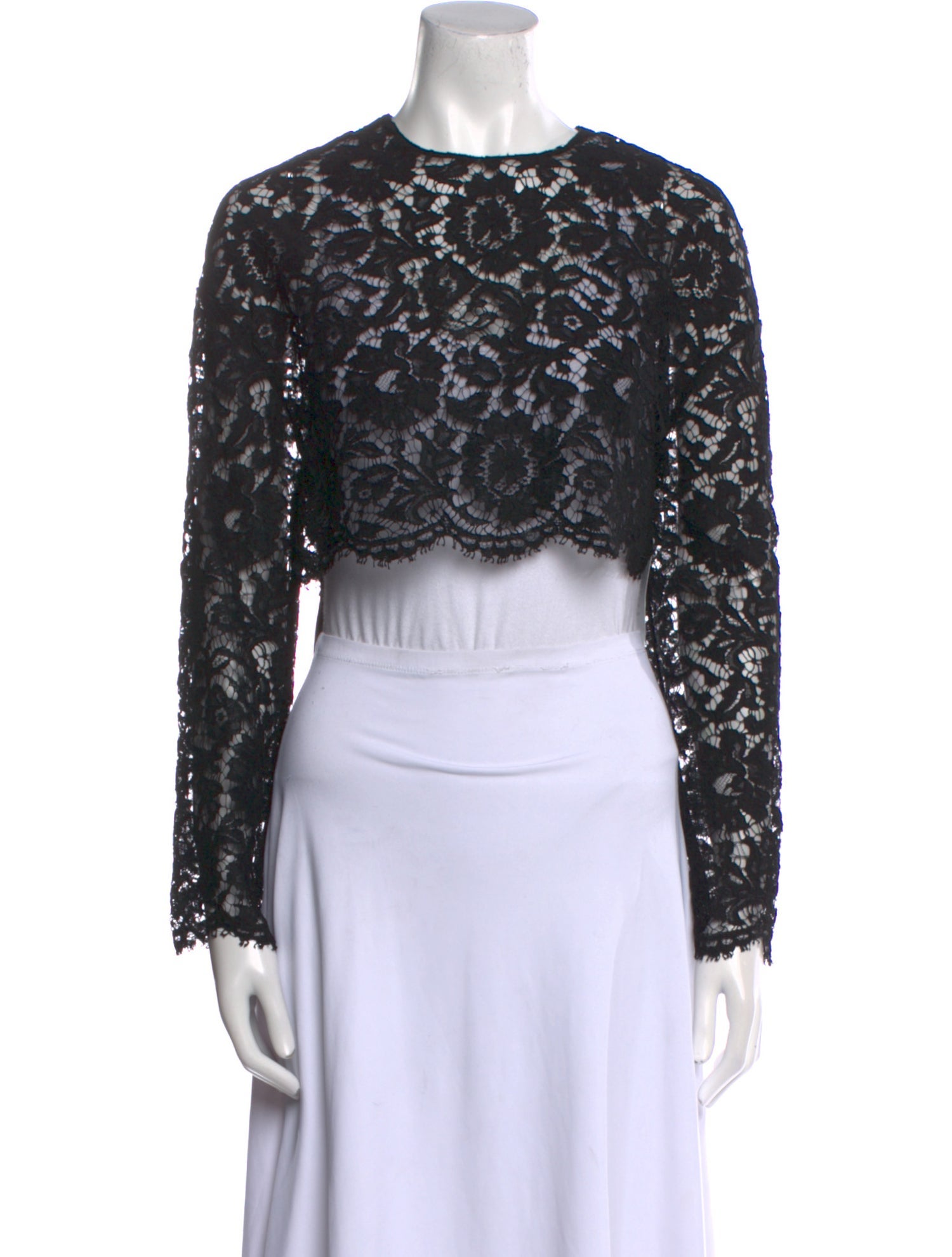 Valentino Lace Lace Pattern Crop Top