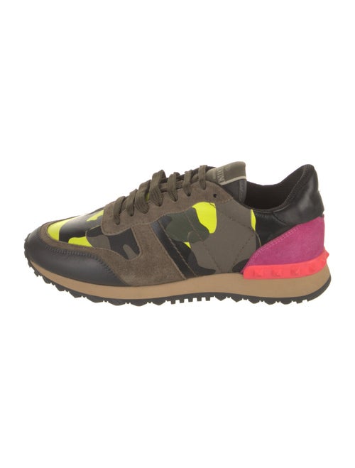 Valentino Leather Colorblock Pattern Sneakers