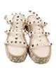 Valentino Rockstud Accents Leather Espadrilles