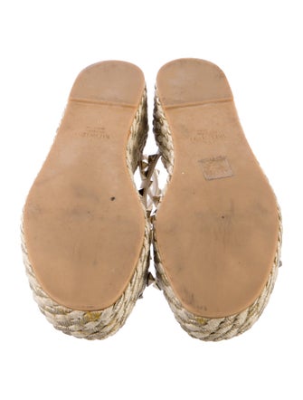 Valentino Rockstud Accents Leather Espadrilles
