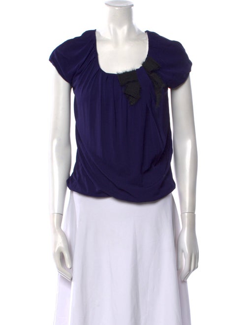 Valentino Scoop Neck Short Sleeve Crop Top