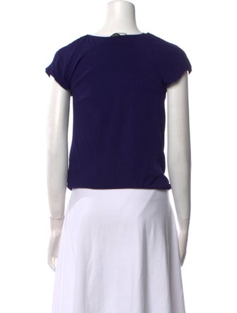 Valentino Scoop Neck Short Sleeve Crop Top