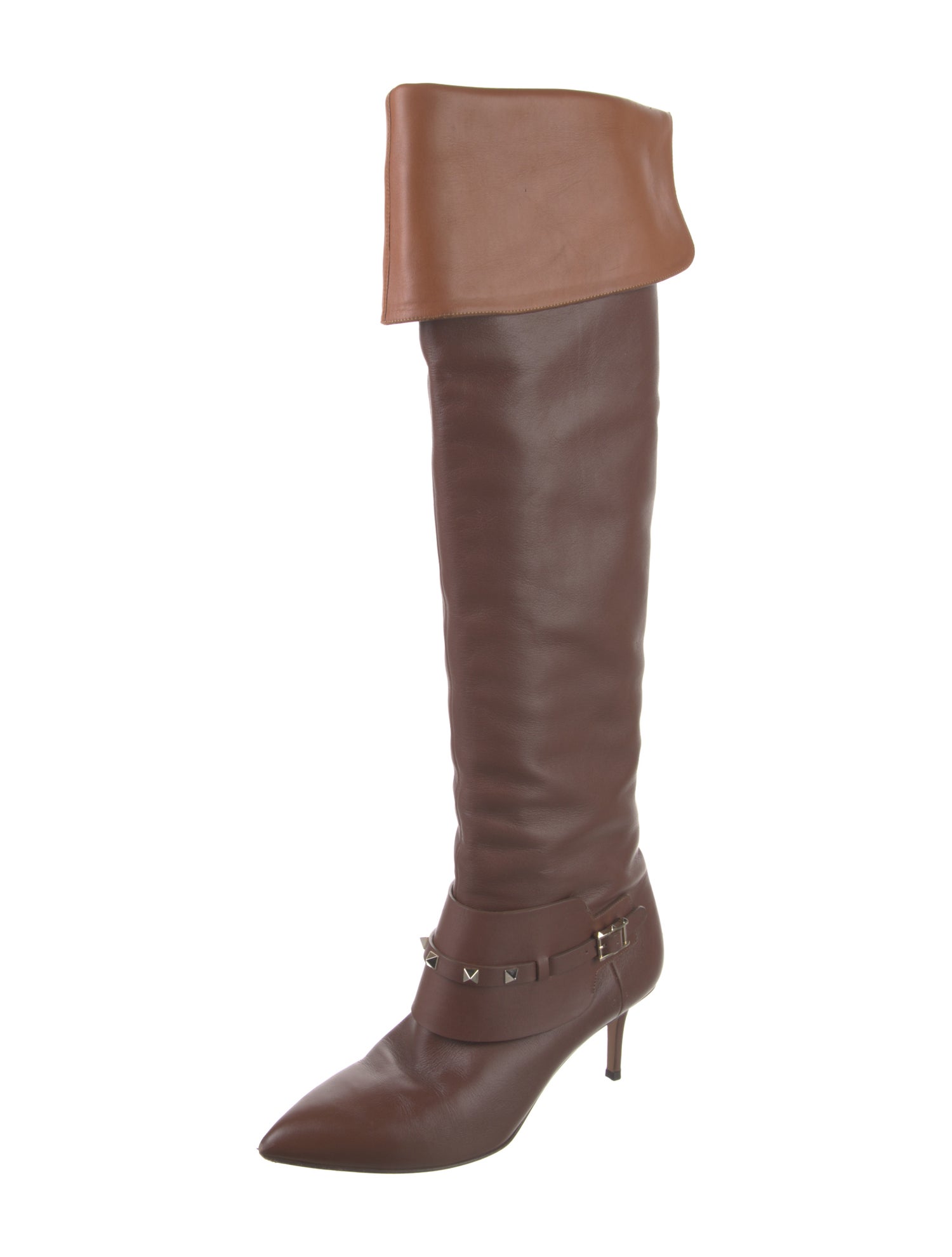 Valentino Rockstud Accents Leather Boots