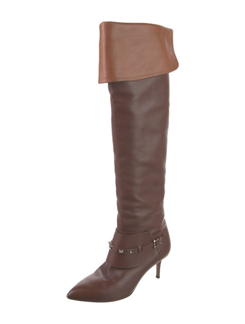 Valentino Rockstud Accents Leather Boots